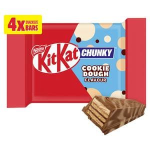 KitKat Chunky 4 x Cookie Dough Flavour Chocolate Wafer Bars 34g