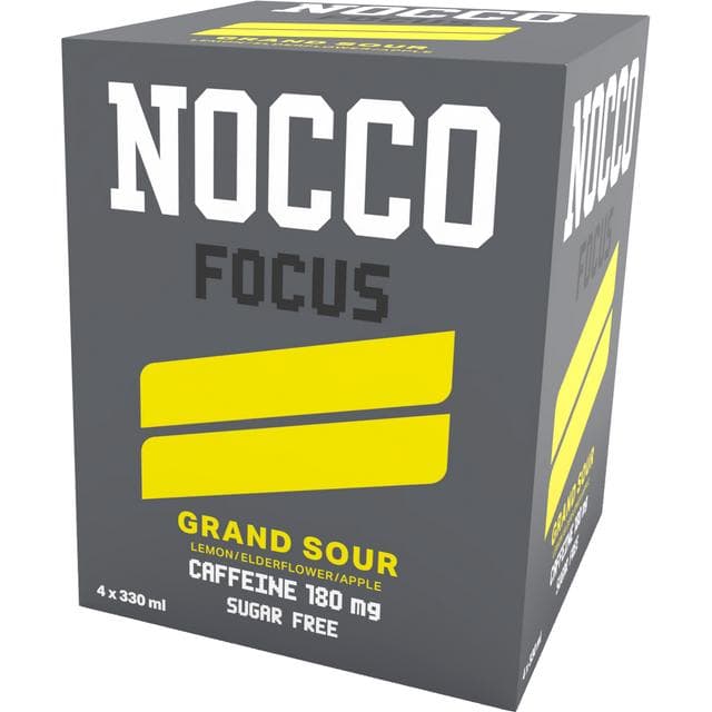 Nocco 4 x 330ml Focus Grand Sour Lemon, Elderflower & Apple Engery Drink - gallery image 2