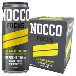 Nocco 4 x 330ml Focus Grand Sour Lemon, Elderflower & Apple Engery Drink