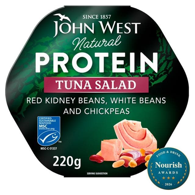 John West Natural Protein 220g Tuna Salad with Red Kidney Beans, White Beans & Chickpeas - gallery image 2