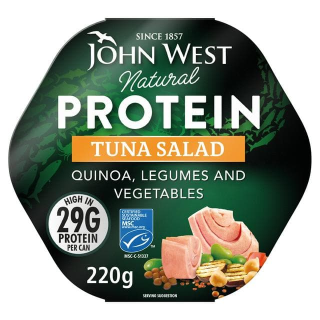 John West Natural Protein 220g Tuna Salad with Quinoa, Legumes & Vegetables - gallery image 1