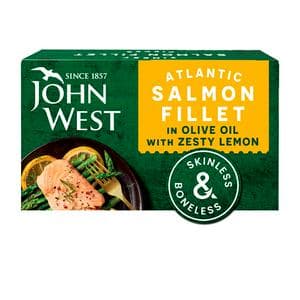 John West 115g Atlantic Salmon Fillet in Olive Oil with Zesty Lemon