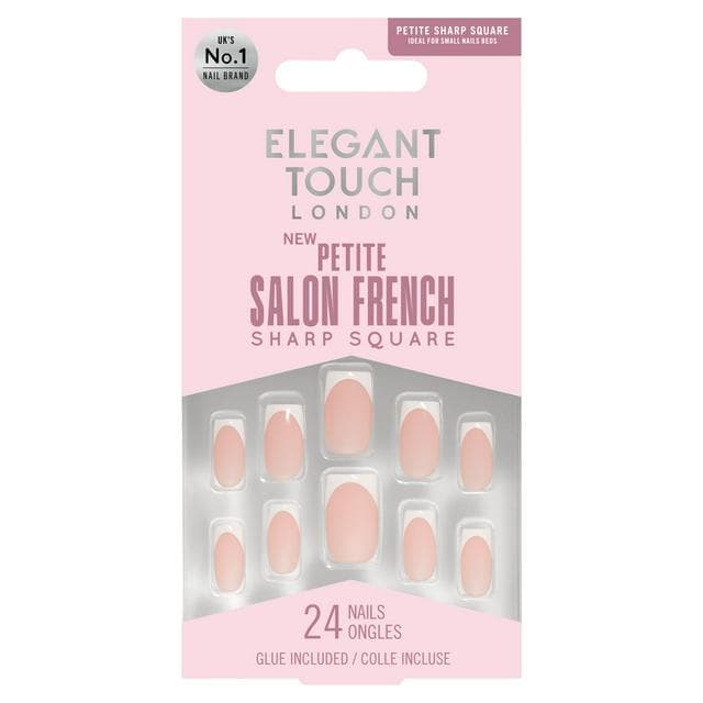Elegant Touch London False Nails 24 Petite Sharp Square Salon French 182 - gallery image 1
