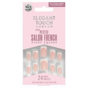 Elegant Touch London False Nails 24 Petite Sharp Square Salon French 182
