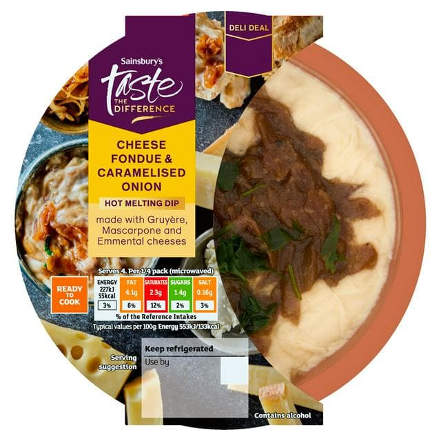 Sainsbury's 170g Cheese Fondue & Caramelised Onion Hot Melting Dip, Taste the Difference - gallery image 1