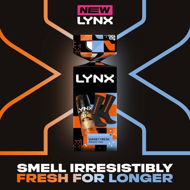 Lynx Sunset Fresh Body Spray + Socks Cracker Gift Set - gallery image 2