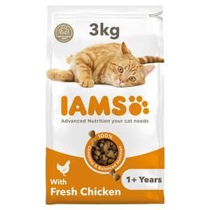 IAMS 3kg Advanced Nutrition 1+ Years Dry Cat Food with Fresh Chicken
