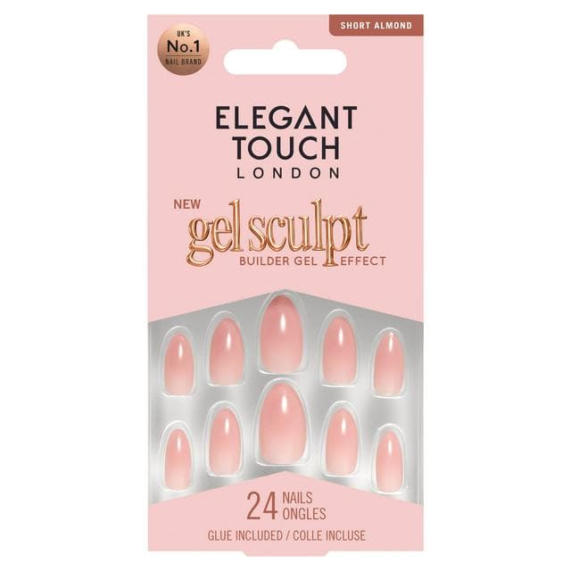 Elegant Touch London False Nails 24 Short Almond Gel Sculpt Rose Latte - gallery image 1
