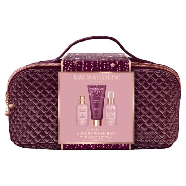 Baylis & Harding Wild Cherry & Vanilla Luxury Wash Bag, Limited Edition - gallery image 1