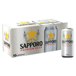 Sapporo 10 x 440ml Premium Multipack Beer Cans