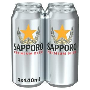 Sapporo 4 x 440ml Premium Multipack Beer Cans