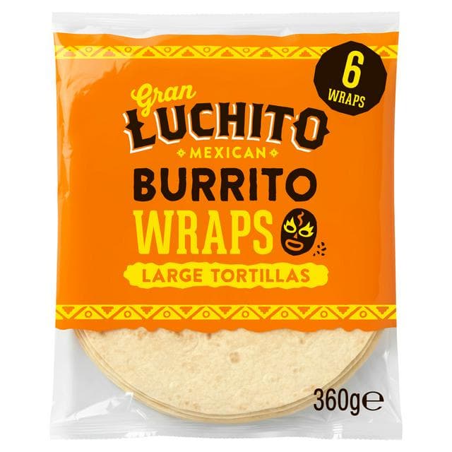 Gran Luchito 6 x Mexican Burrito Wraps 360g - gallery image 1
