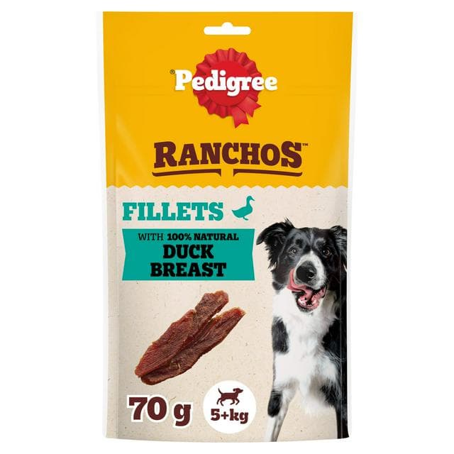 Pedigree Ranchos 70g 100% Natural Duck Breast Fillets Dog Treats - gallery image 1