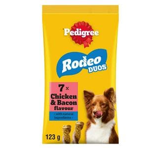 Pedigree Rodeo Duos 7 x Bacon & Chicken Dog Treats 123g