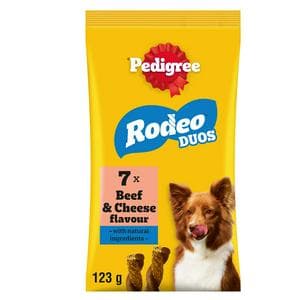 Pedigree Rodeo Duos 7 x Beef & Cheese Dog Treats 123g