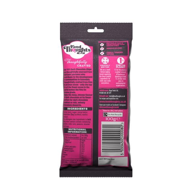 Food Thoughts 100g 70% Dark Chocolate Chips - gallery image 5