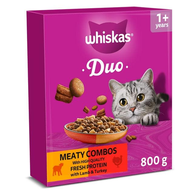 Whiskas Duo 800g 1+ Meaty Combos Dry Cat Food - gallery image 1