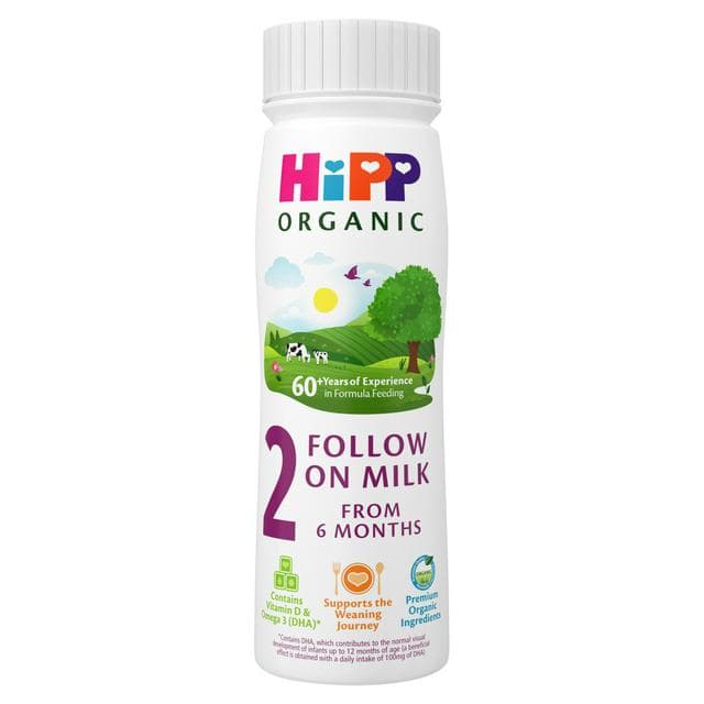 HiPP 200ml Organic 2 Follow On Liquid Formula Ready to Feed From 6 Months Baby Milk - gallery image 1