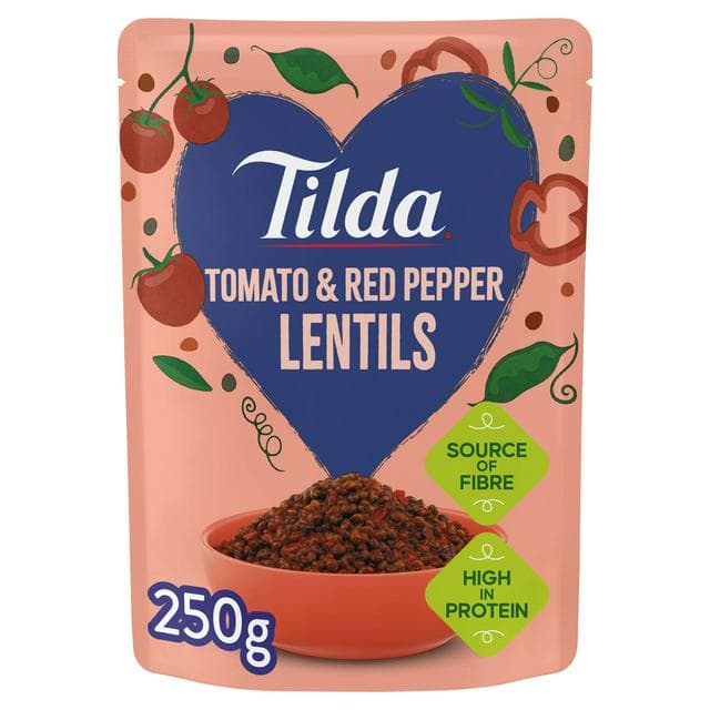 Tilda 250g Tomato & Red Pepper Lentils - gallery image 1