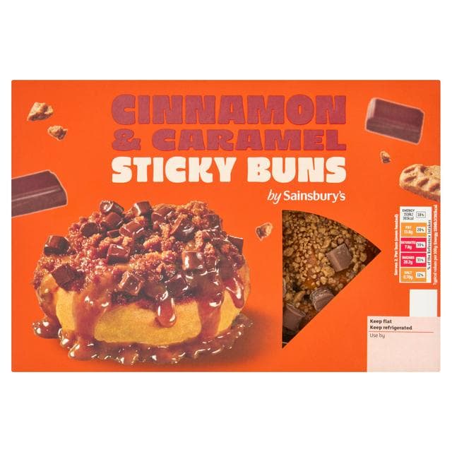Sainsbury's Loaded 2 x Cinnamon & Caramel Sticky Buns 180g - gallery image 1