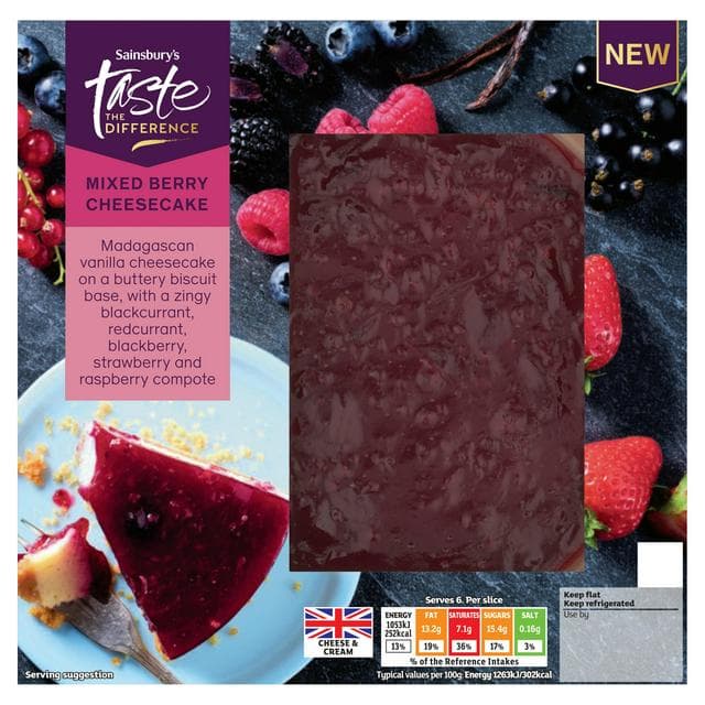 Sainsbury's 500g Mixed Berry Cheesecake, Taste the Difference - gallery image 1