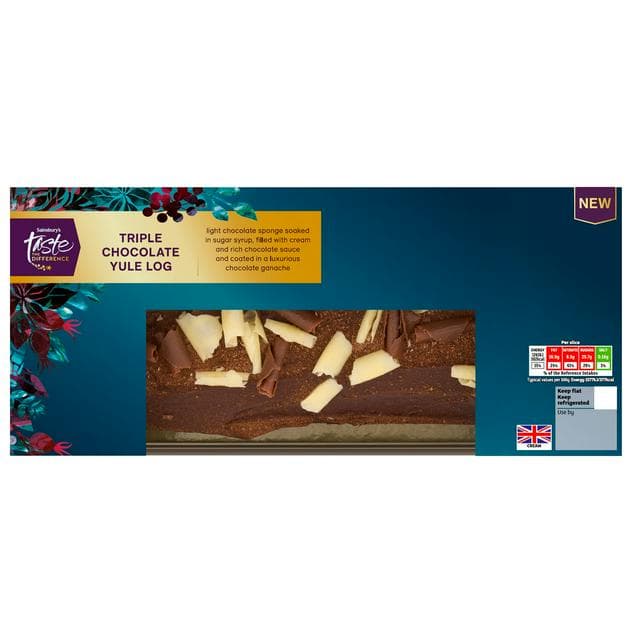 Sainsbury's 800g Triple Chocolate Yule Log, Taste the Difference - gallery image 1