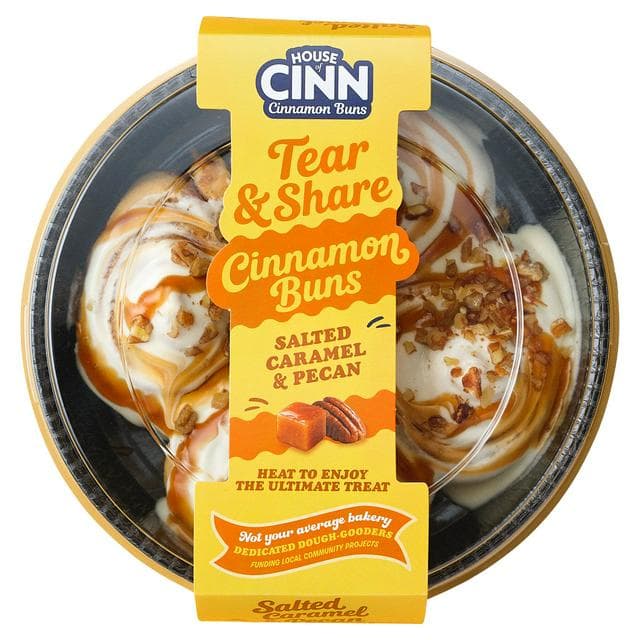 House of Cinn 340g Salted Caramel & Pecan Cinnamon Buns - gallery image 1