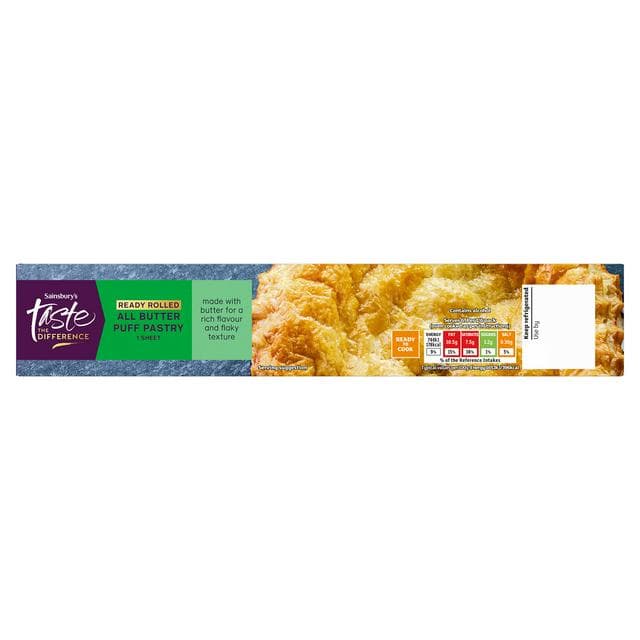 Sainsbury's 320g Ready Rolled All Butter Puff Pastry Sheet, Taste the Difference - gallery image 1