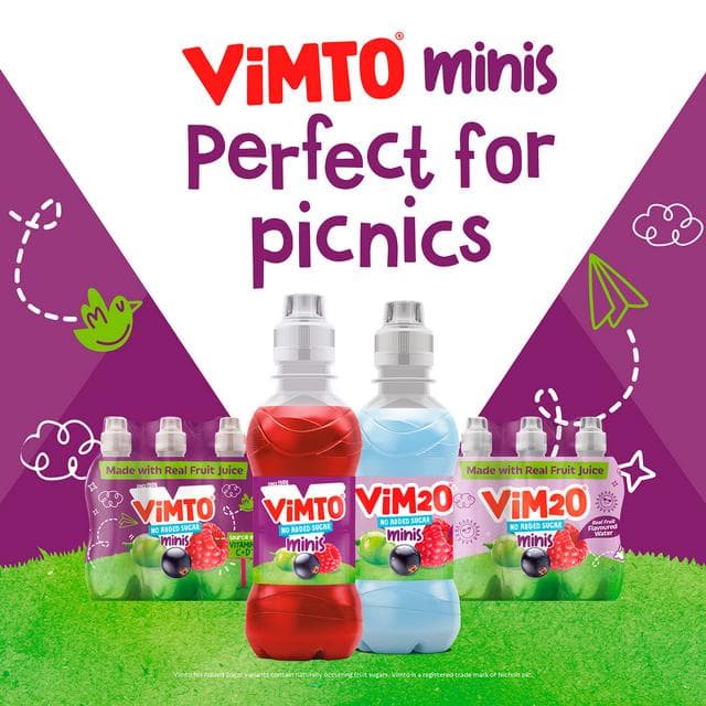 Vim2o Minis 6 x 250ml Blackcurrant, Raspberry & Grape Flavoured Water Kids Drinks - gallery image 3