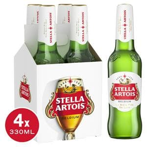 Stella Artois Premium Lager Beer Bottles 4x330ml