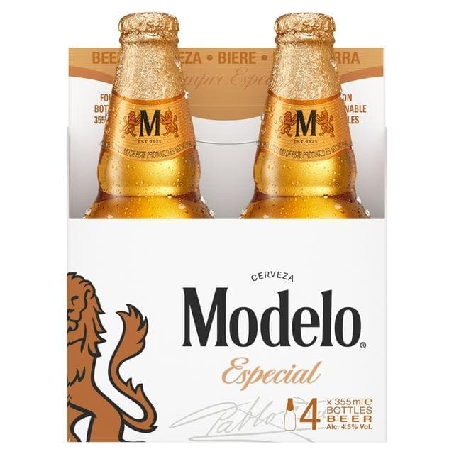 Modelo 4 x 355ml Especial Lager Beer Bottles - gallery image 1