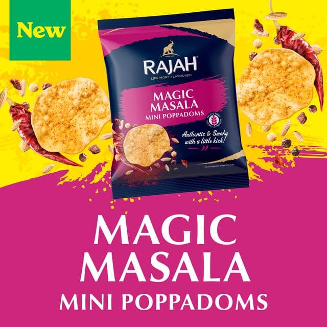 Rajah 70g Mini Poppadoms Magic Masala Snacks - gallery image 2