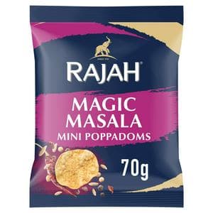 Rajah 70g Mini Poppadoms Magic Masala Snacks