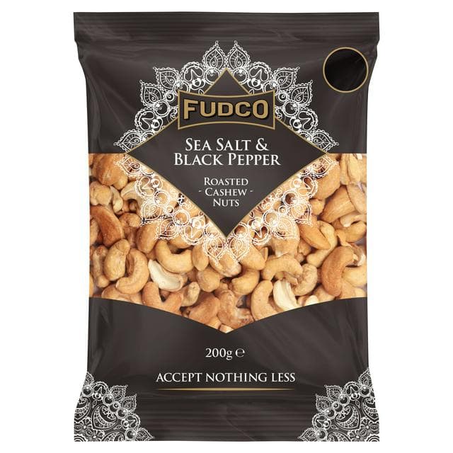 Fudco 200g Sea Salt & Black Pepper Roasted Cashew Nuts - gallery image 1