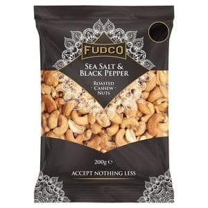Fudco 200g Sea Salt & Black Pepper Roasted Cashew Nuts