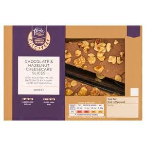 Sainsbury's Discovery 2 x 95g Chocolate & Hazelnut Cheesecake Slices, Taste the Difference