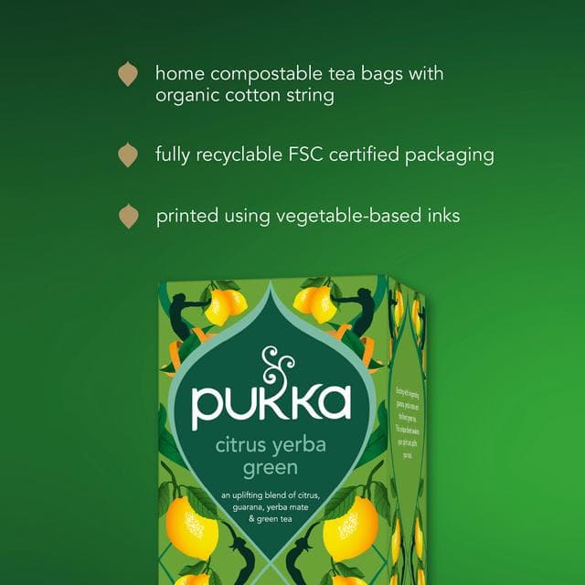 Pukka 20 x Organic Citrus, Yerba Mate & Green Tea Uplift Herbal Tea Bags 36g - gallery image 5