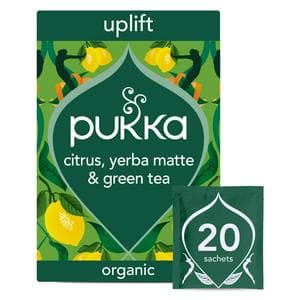 Pukka 20 x Organic Citrus, Yerba Mate & Green Tea Uplift Herbal Tea Bags 36g