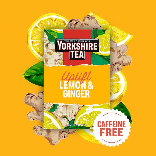 Yorkshire Tea 20 x Uplift Lemon & Ginger Fruit & Herbal Tea Bags - gallery image 6
