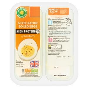 Sainsbury's 6 x Free Range Hard Boiled Eggs 270g
