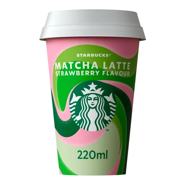 Starbucks 220ml Matcha Latte Strawberry Flavour Iced Coffee - gallery image 1
