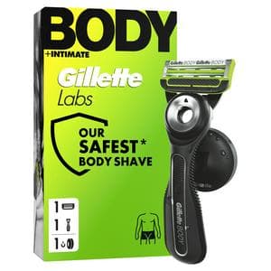 Gillette Labs Body + Intimate Razor for Men with Magnetic Shower Hanger