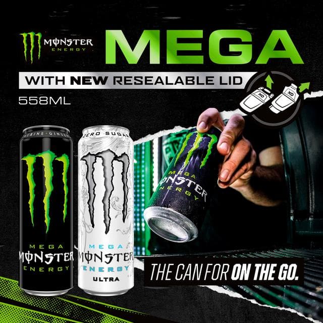 Monster 558ml Ultra Mega Zero Sugar Energy Drink Resealable Can - gallery image 2