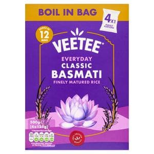 Veetee 4 x 125g Everyday Classic Basmati Finely Matured Rice
