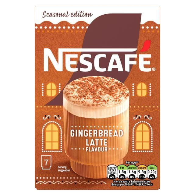 Nescafé 7 x 18.5g Gingerbread Latte Flavour Sachets, Seasonal Edition - gallery image 1