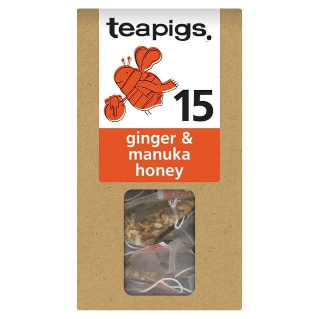 Teapigs 15 x 2.5g Ginger & Manuka Honey Tea Temples - gallery image 1