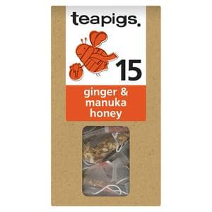 Teapigs 15 x 2.5g Ginger & Manuka Honey Tea Temples