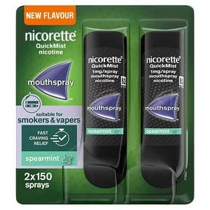 Nicorette Quickmist 2 x Quit Vaping Aid Spearmint Mouthspray Pack