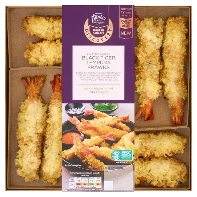 Sainsbury's Discovery 242g Tempura Black Tiger Prawn, Taste the Difference - gallery image 1