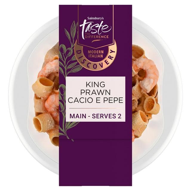 Sainsbury's Discovery 400g King Prawn Cacio e Pepe Pasta, Taste the Difference - gallery image 1